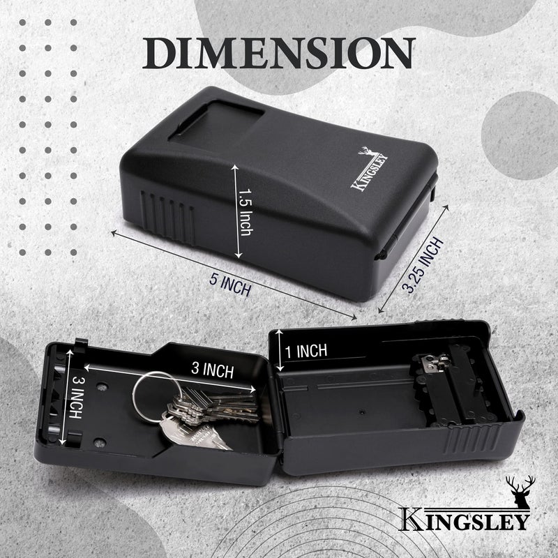 Kingsley Key Realtor Lock Box - Guard-a-Key, Secure Weatherproof Key Box Wall Mount for Indoors and Outdoors, 4 Digit Resettable Combination Code, Large Capacity for Storing Spare Keys - Image 3